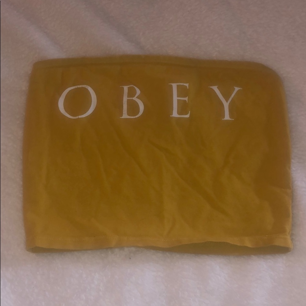 OBEY yellow Tube Top Zumiez